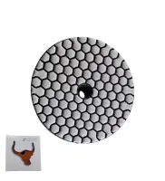 Круг алмазный шлифовальный по камню гибкий 2#, 100 мм,сухой, оранжевый "Бык"